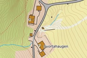 Kartbilde fra WMS-tjeneste av avviket