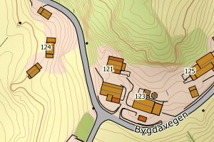 Kartbilde fra WMS-tjeneste av avviket