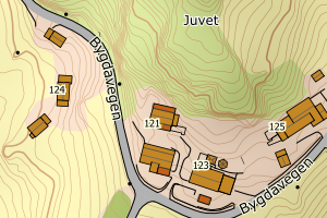 Kartbilde fra WMS-tjeneste av avviket