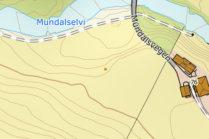 Kartbilde fra WMS-tjeneste av avviket