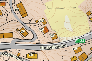 Kartbilde fra WMS-tjeneste av avviket