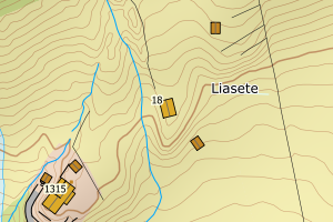 Kartbilde fra WMS-tjeneste av avviket