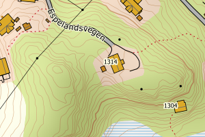 Kartbilde fra WMS-tjeneste av avviket