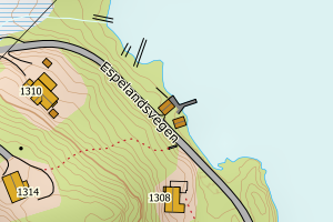 Kartbilde fra WMS-tjeneste av avviket