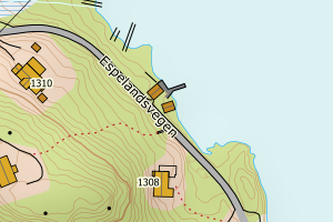 Kartbilde fra WMS-tjeneste av avviket