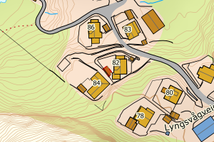 Kartbilde fra WMS-tjeneste av avviket