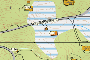 Kartbilde fra WMS-tjeneste av avviket