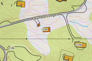 Kartbilde fra WMS-tjeneste av avviket