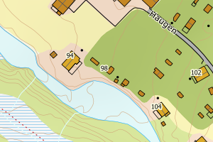 Kartbilde fra WMS-tjeneste av avviket