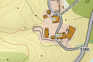 Kartbilde fra WMS-tjeneste av avviket