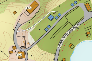 Kartbilde fra WMS-tjeneste av avviket