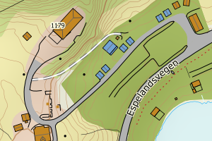 Kartbilde fra WMS-tjeneste av avviket