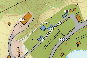 Kartbilde fra WMS-tjeneste av avviket