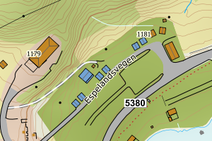Kartbilde fra WMS-tjeneste av avviket