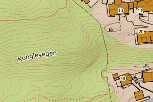 Kartbilde fra WMS-tjeneste av avviket