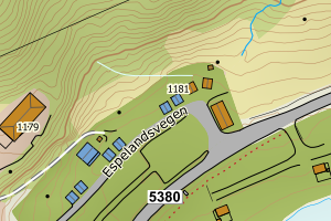 Kartbilde fra WMS-tjeneste av avviket