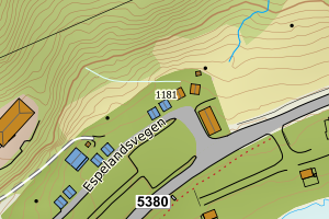 Kartbilde fra WMS-tjeneste av avviket