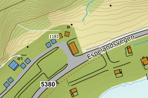Kartbilde fra WMS-tjeneste av avviket