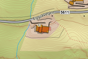 Kartbilde fra WMS-tjeneste av avviket