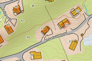 Kartbilde fra WMS-tjeneste av avviket