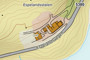 Kartbilde fra WMS-tjeneste av avviket