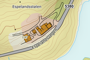Kartbilde fra WMS-tjeneste av avviket
