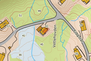 Kartbilde fra WMS-tjeneste av avviket