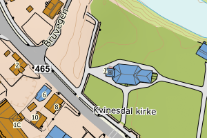 Kartbilde fra WMS-tjeneste av avviket