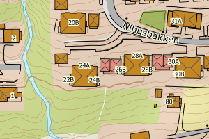 Kartbilde fra WMS-tjeneste av avviket