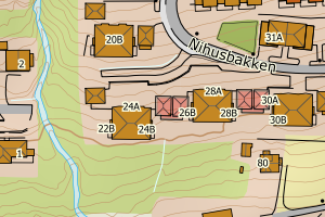 Kartbilde fra WMS-tjeneste av avviket