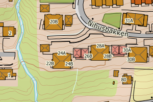 Kartbilde fra WMS-tjeneste av avviket