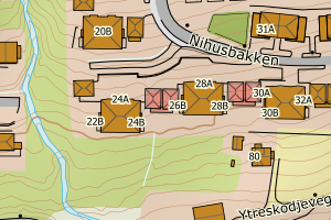 Kartbilde fra WMS-tjeneste av avviket