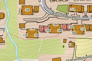 Kartbilde fra WMS-tjeneste av avviket