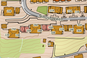 Kartbilde fra WMS-tjeneste av avviket