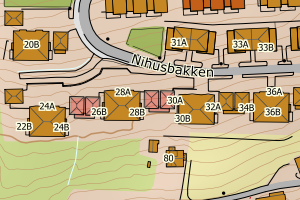 Kartbilde fra WMS-tjeneste av avviket