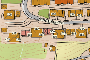 Kartbilde fra WMS-tjeneste av avviket