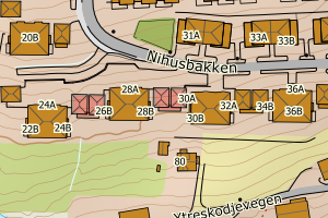 Kartbilde fra WMS-tjeneste av avviket