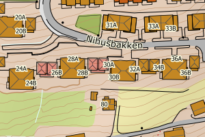 Kartbilde fra WMS-tjeneste av avviket