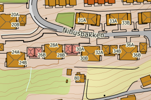 Kartbilde fra WMS-tjeneste av avviket