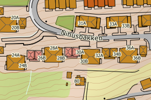 Kartbilde fra WMS-tjeneste av avviket