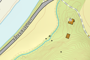 Kartbilde fra WMS-tjeneste av avviket