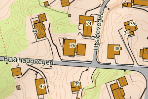 Kartbilde fra WMS-tjeneste av avviket