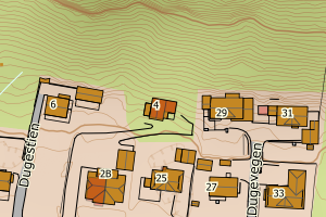 Kartbilde fra WMS-tjeneste av avviket