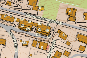 Kartbilde fra WMS-tjeneste av avviket