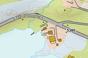 Kartbilde fra WMS-tjeneste av avviket