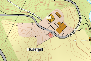 Kartbilde fra WMS-tjeneste av avviket