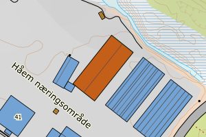 Kartbilde fra WMS-tjeneste av avviket