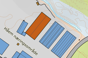 Kartbilde fra WMS-tjeneste av avviket