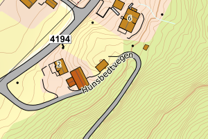 Kartbilde fra WMS-tjeneste av avviket