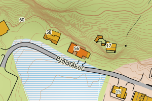 Kartbilde fra WMS-tjeneste av avviket